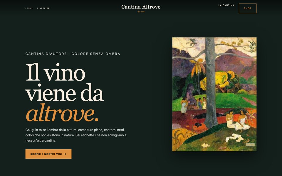 Il template Cantina Altrove come si vede aprendolo