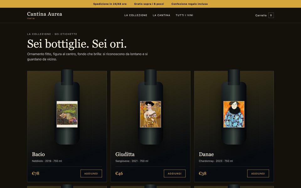 Il template Cantina Aurea come si vede aprendolo