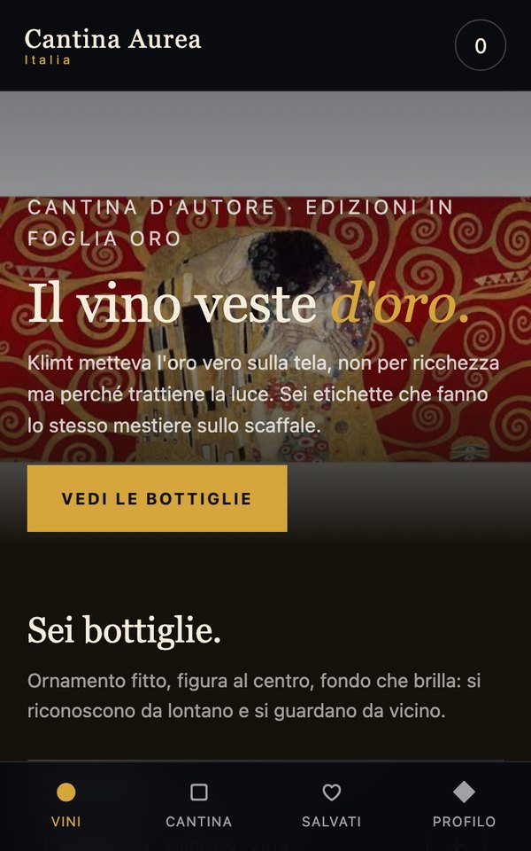 Il template Cantina Aurea come si vede aprendolo