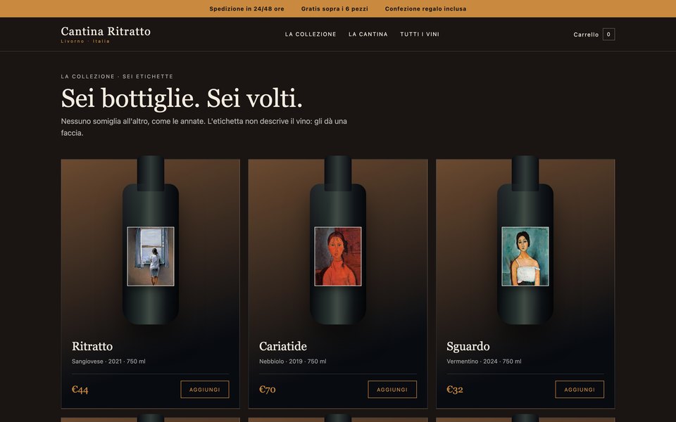 Il template Cantina Ritratto come si vede aprendolo