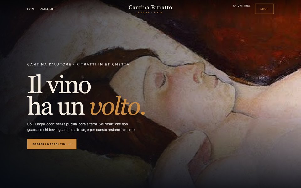 Il template Cantina Ritratto come si vede aprendolo