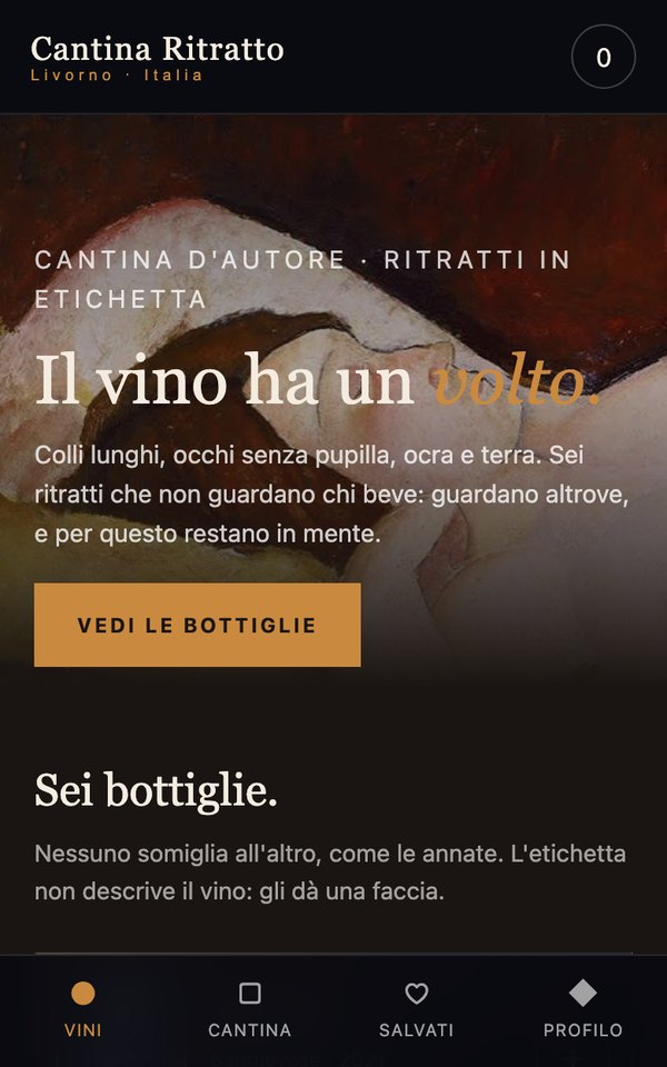 Il template Cantina Ritratto come si vede aprendolo