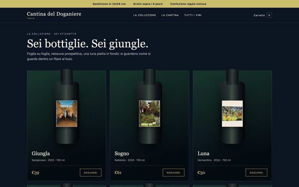 Il template Cantina del Doganiere come si vede aprendolo