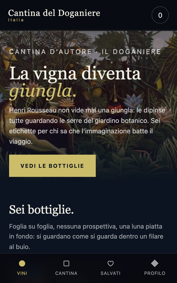 Il template Cantina del Doganiere come si vede aprendolo