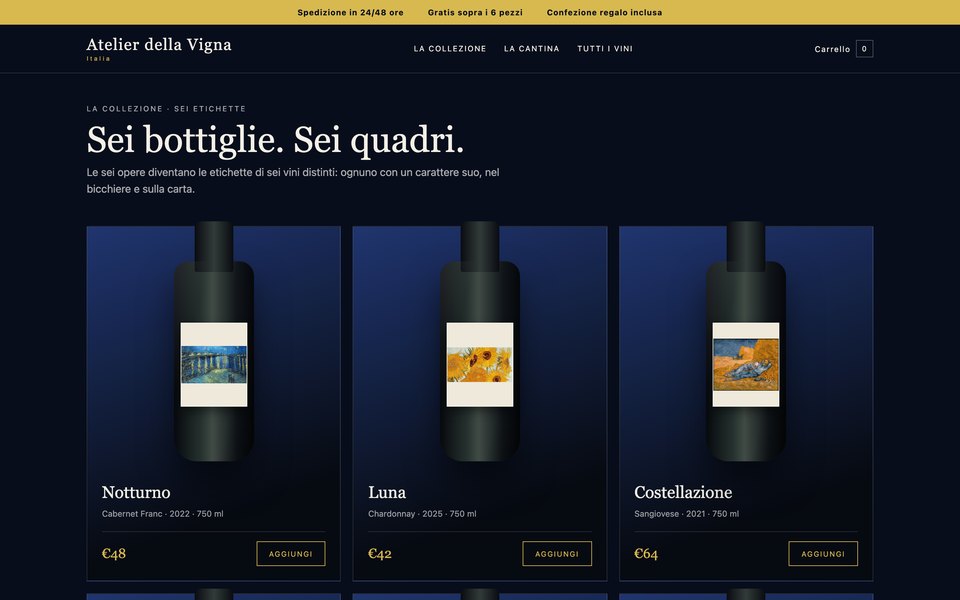 Il template Atelier della Vigna come si vede aprendolo