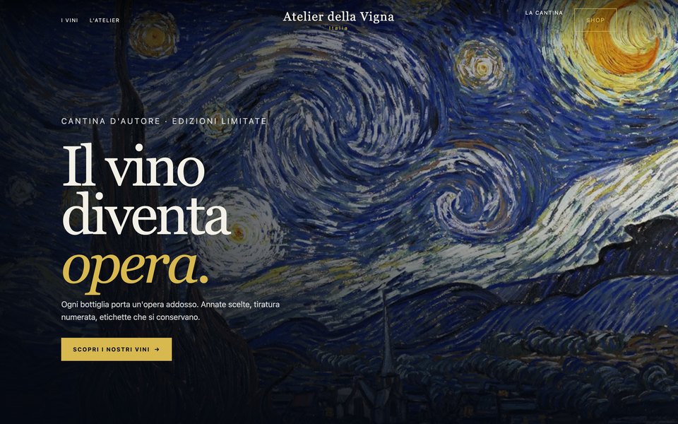 Il template Atelier della Vigna come si vede aprendolo