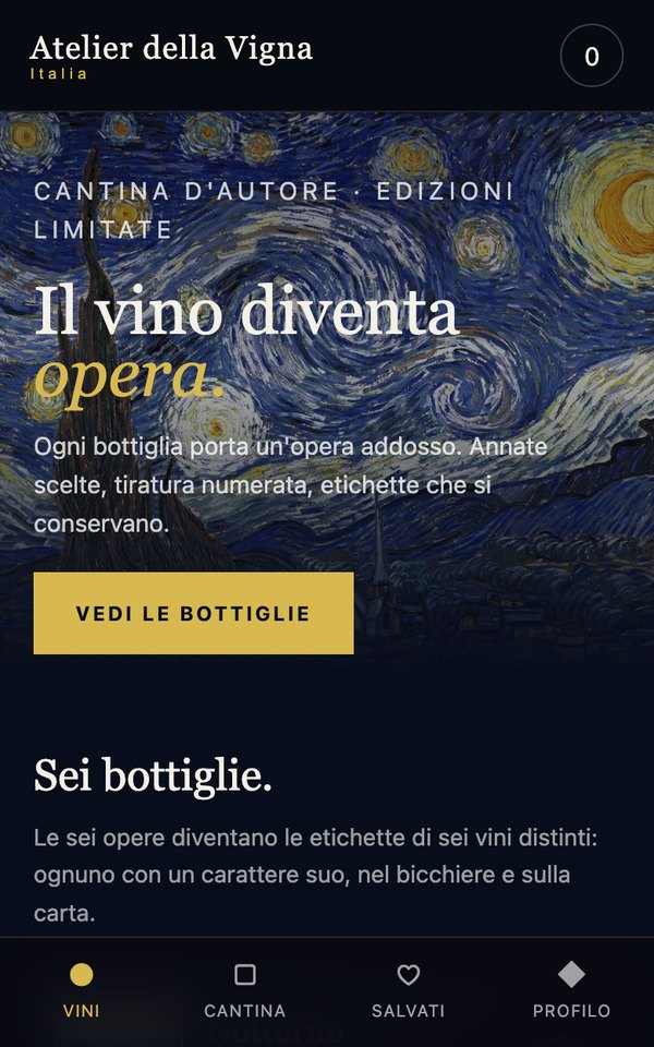 Il template Atelier della Vigna come si vede aprendolo