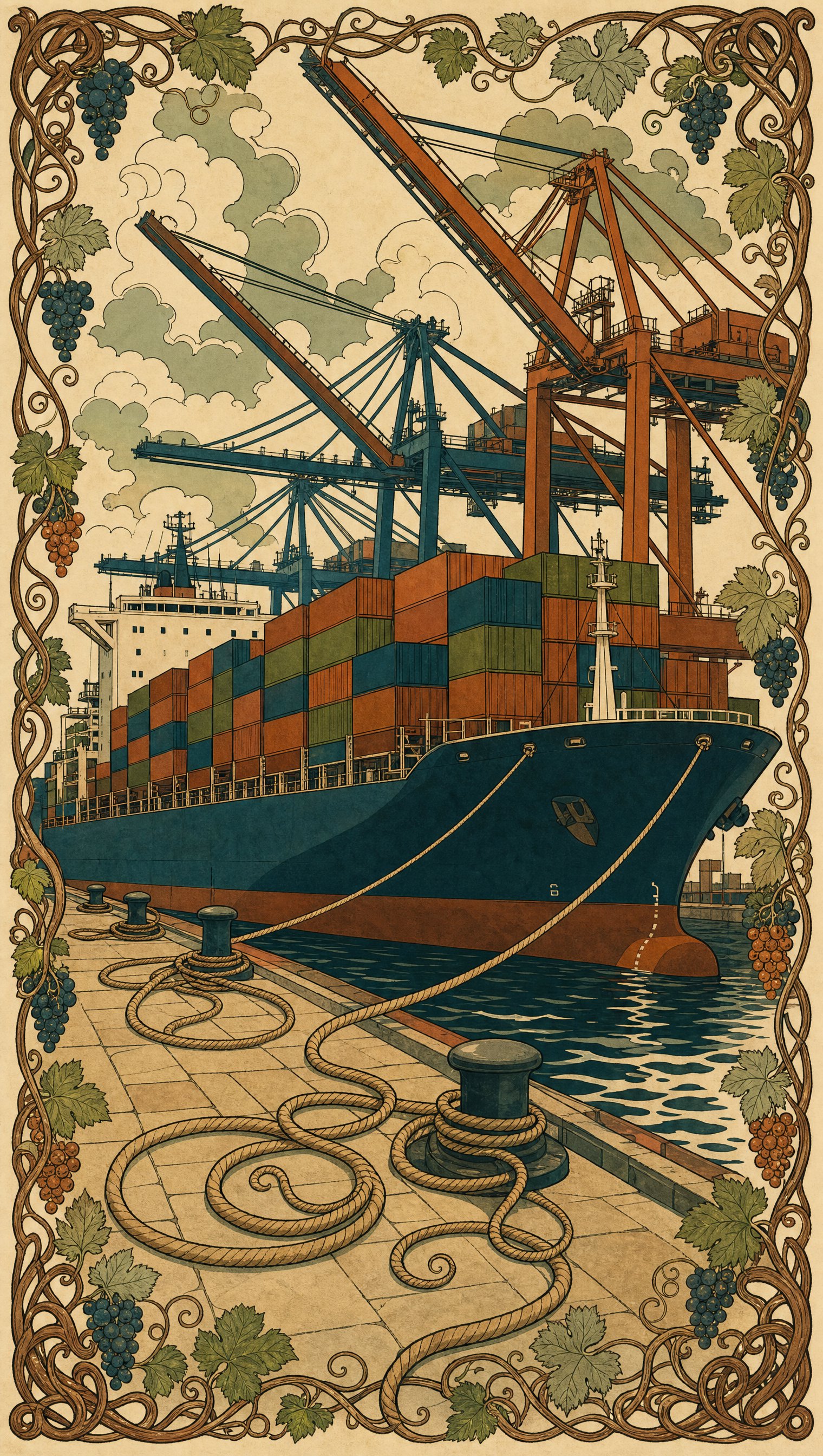 Pannello Liberty originale: la nave container, figura della pagina ecommerce