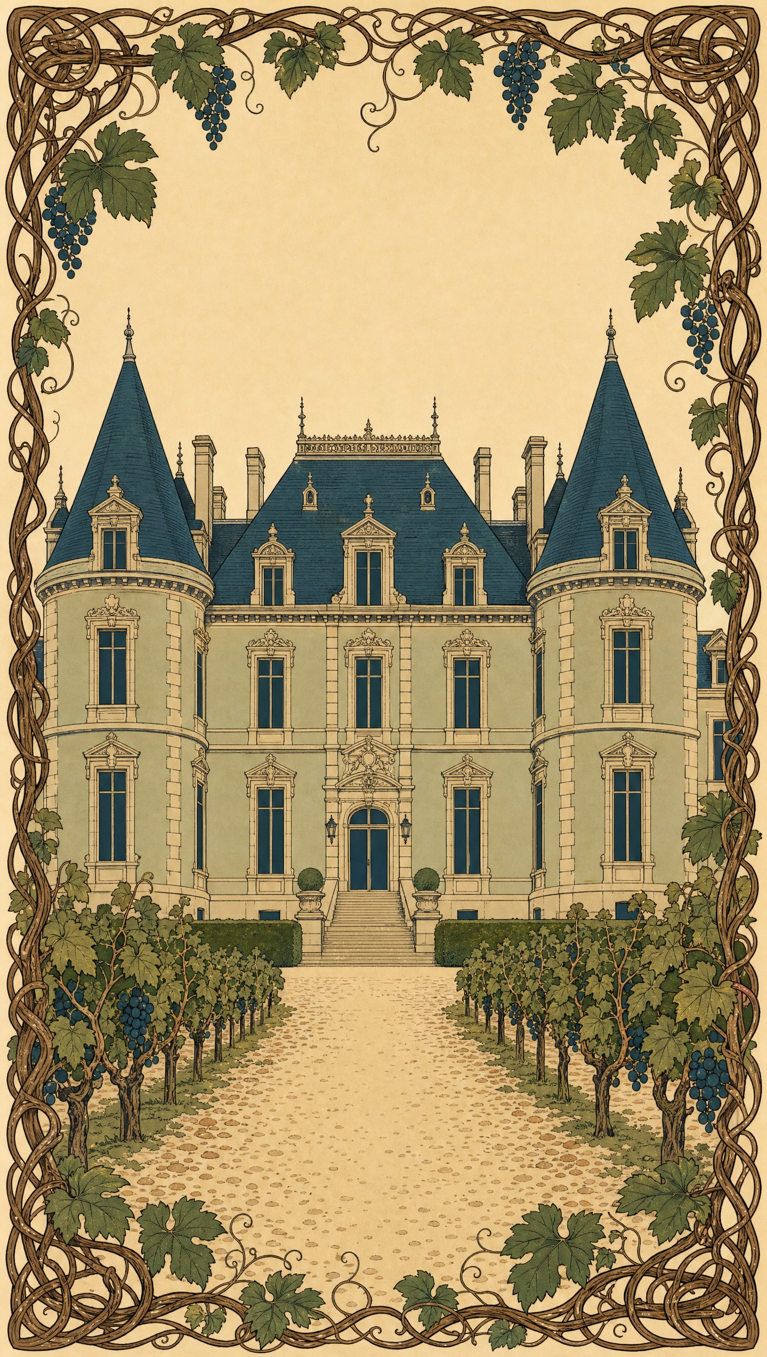 Pannello Liberty originale: lo château, figura della pagina sito
